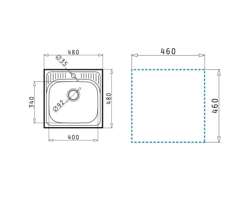 Кухонная мойка Pyramis ET34 полированная сталь 105060901