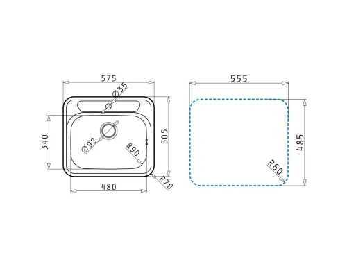 Кухонная мойка Pyramis Atria полированная сталь 100081501