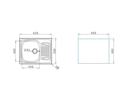 Кухонная мойка Pyramis Sparta 1B 1D сатин 100125201