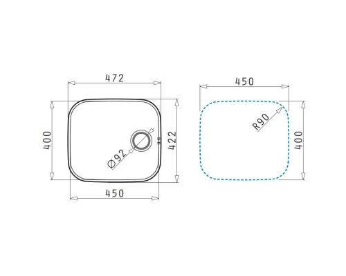 Кухонная мойка Pyramis Iris 1B полированная сталь 100009901