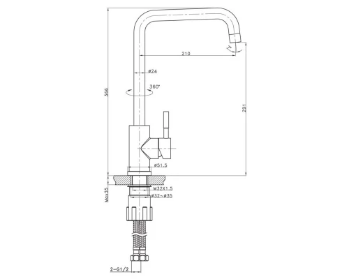 Смеситель для кухни Raiber Graceful RPG-013