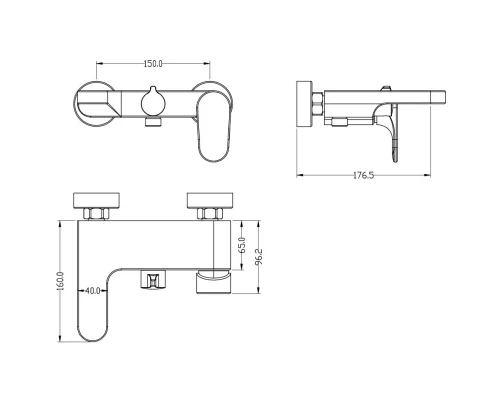 Смеситель для ванны Boheme Spectre 453-G