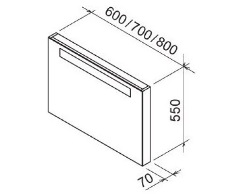 Зеркало с подсветкой Strip Onyx 80x55 см Ravak Classic 800 X000000250