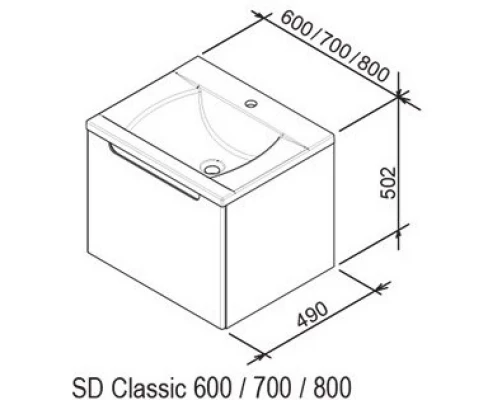 Тумба 80 см белый глянец Ravak SD Classic 800 L X000000350