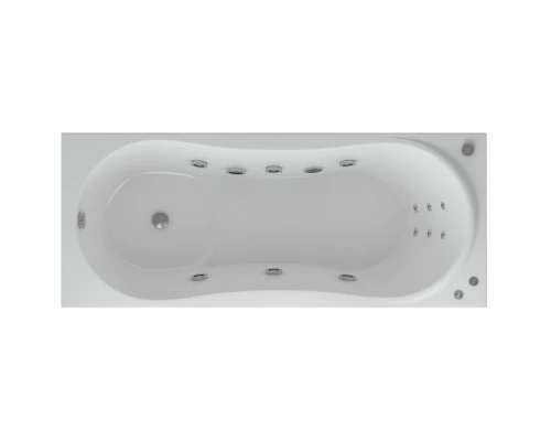 Акриловая гидромассажная ванна 170x70 см пневматическое управление плоские форсунки Aquatek Афродита-170