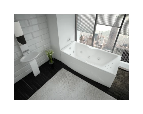 Акриловая гидромассажная ванна 170x75 см пневматическое управление премиум форсунки Aquatek Феникс-170