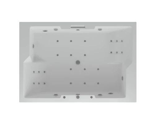 Акриловая гидромассажная ванна 190x130 см пневматическое управление стандартные форсунки+спинной массаж 12 форсунок Aquatek Дорадо