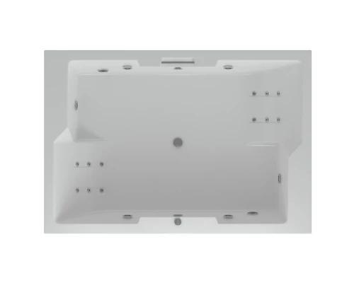 Акриловая гидромассажная ванна 190x130 см пневматическое управление стандартные форсунки+спинной массаж 12 форсунок Aquatek Дорадо