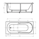 Акриловая гидромассажная ванна 170x75 см пневматическое управление премиум форсунки Aquatek Лея