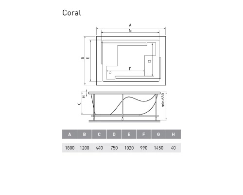 Акриловая ванна 180x120 см Vayer Coral GL000006812