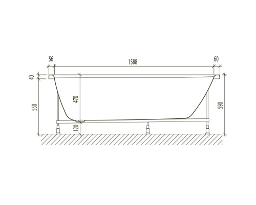 Акриловая ванна 170,4x70 см Eurolux Oliva E1017075026