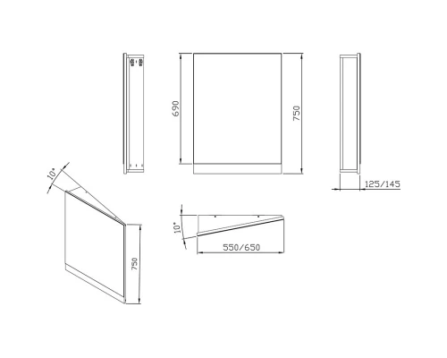 Зеркало 55x75 см темный орех L Ravak 10° 550 X000001072