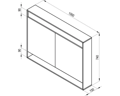 Зеркальный шкаф 100x74 см белый глянец Ravak MC Step 1000 X000001421