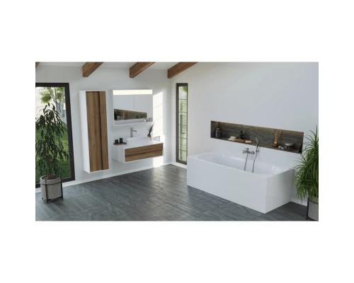 Тумба белый глянец/орех 100 см Ravak SD Step 1000 X000001418