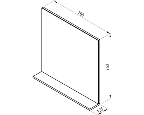 Зеркало 76x75 см белый глянец Ravak Rosa II 760 X000001296