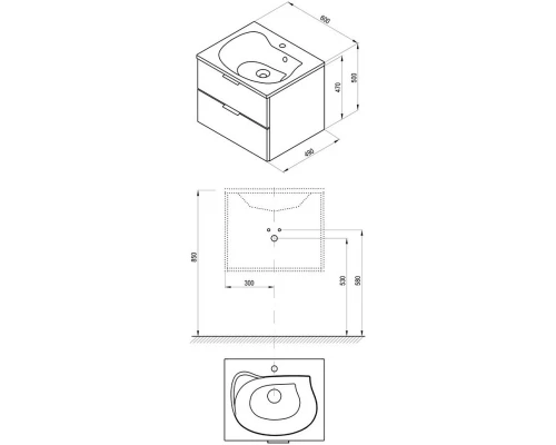 Тумба белый глянец 60 см Ravak SD Rosa II 600 H X000001494