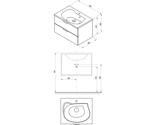 Тумба белый глянец 76 см Ravak SD Rosa II 760 H X000001495