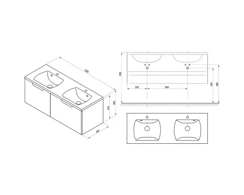 Тумба белый глянец 130 см Ravak SD Classic II 1300 X000001482