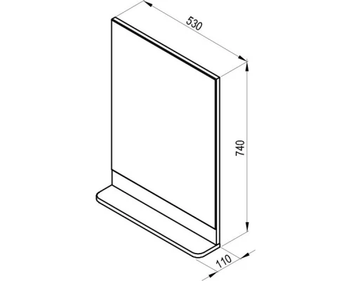 Зеркало 53x74 см белый глянец Ravak BeHappy II 550 X000001099