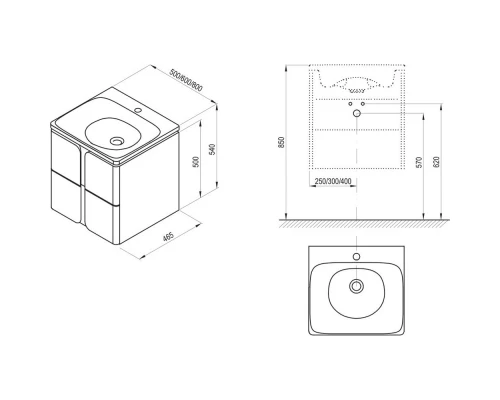 Тумба белый глянец 60 см Ravak SD Balance 600 X000001366