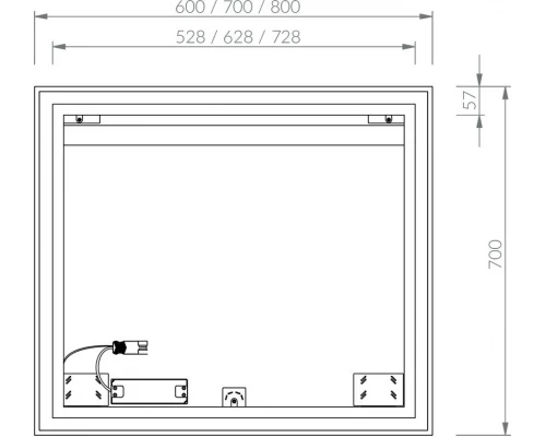 Зеркало 60x70 см Ravak Oblong I X000001562
