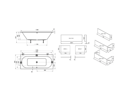 Акриловая ванна 180x80 см Ravak City Slim C921300000