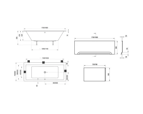 Акриловая ванна 180x80 см Ravak Formy 01 Slim C881300000