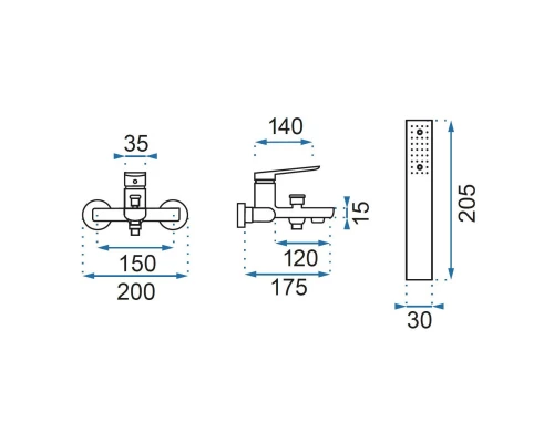 Смеситель для ванны Rea Creek REA-B9667