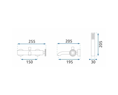 Смеситель для ванны Rea Vertigo REA-B9669