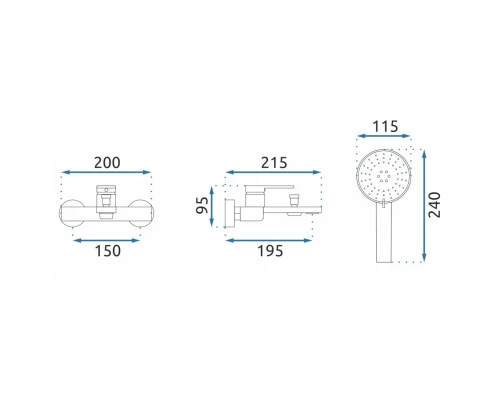 Смеситель для ванны Rea Verso REA-B6565