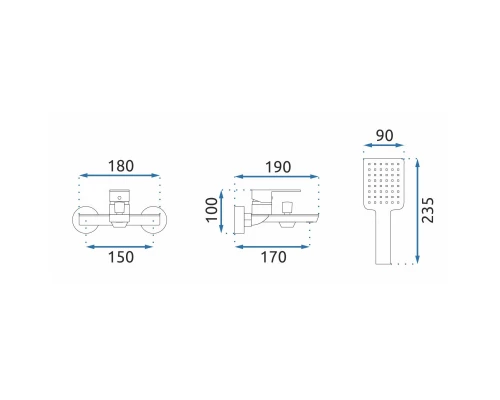 Смеситель для ванны Rea Urban REA-B9906