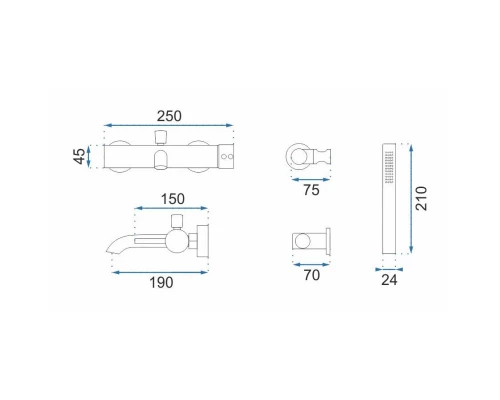 Смеситель для ванны Rea Lungo REA-B6635