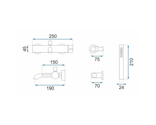 Смеситель для ванны Rea Lungo REA-B6695