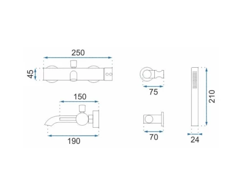 Смеситель для ванны Rea Lungo REA-B8030
