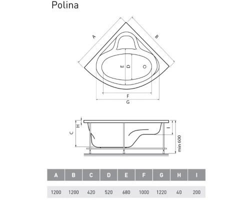 Акриловая ванна 130x130 см Relisan Rona GL000011627