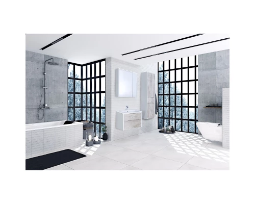 Пенал подвесной бетон/белый матовый R Roca Ronda ZRU9303006