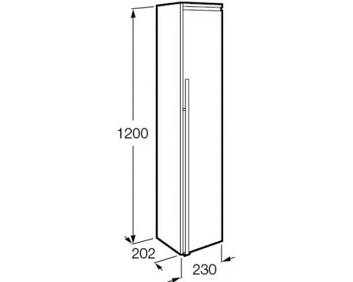 Пенал подвесной белый глянец/черный R Roca Aneto 857467806