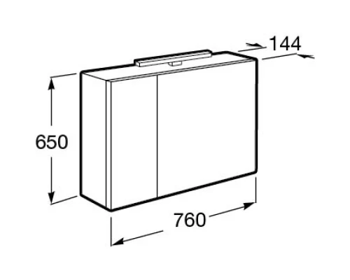 Зеркальный шкаф 76x65 см дуб верона Roca Etna 857304445