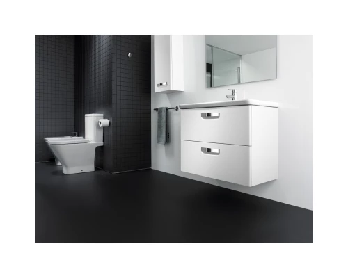 Тумба с раковиной белый глянец 80 см Roca The Gap ZRU9302877 + 327470000