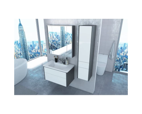 Тумба с раковиной белый глянец/антрацит 80 см Roca Ronda ZRU9302965 + 327470000