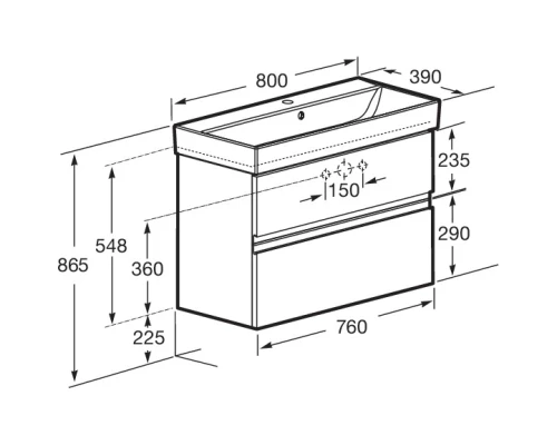 Тумба капучино 76 см Roca Oleta A857640515
