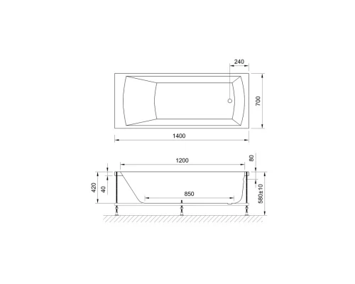 Акриловая ванна 140x70 см Royal Bath Vienna RB953200