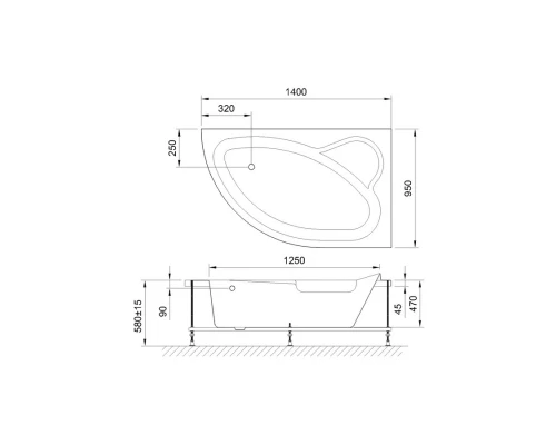 Акриловая ванна 140x95 см R Royal Bath Alpine RB819103R