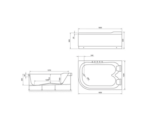 Акриловая ванна 180x120 см R Royal Bath Norway RB331100K-R