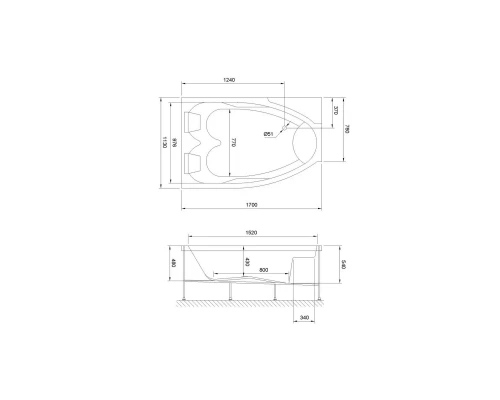 Акриловая ванна 170x113 см L Royal Bath Shakespeare RB652100K-L