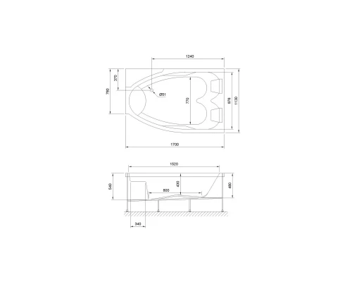 Акриловая ванна 170x113 см R Royal Bath Shakespeare RB652100K-R