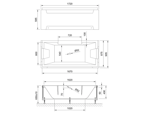 Акриловая ванна 172x87,5 см Royal Bath Triumph RB665101SB