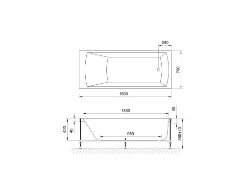 Акриловая ванна 150x70 Royal Bath Vienna RB953201