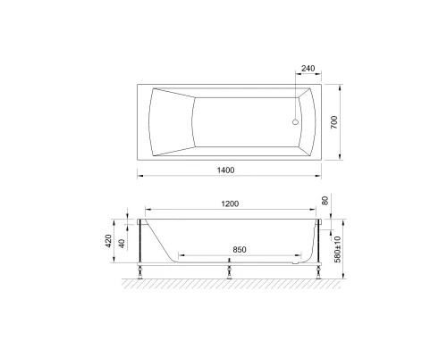 Акриловая гидромассажная ванна 140x70 см Royal Bath Vienna Standart RB953200ST