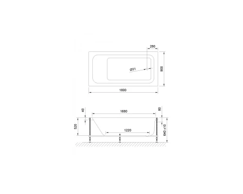 Акриловая гидромассажная ванна 180x90 см Royal Bath Accord De Luxe RB627100DL